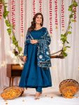 FASHIONABLE VICHITRA SILK PLAIN WORK GOWN BOTTOM WITH DUPATTA EMBROIDERY FESTIVAL WEAR WHOLESALE PRICE ETHNIC GARMENT (7)