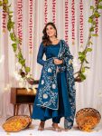 FASHIONABLE VICHITRA SILK PLAIN WORK GOWN BOTTOM WITH DUPATTA EMBROIDERY FESTIVAL WEAR WHOLESALE PRICE ETHNIC GARMENT (7)