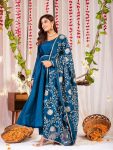 FASHIONABLE VICHITRA SILK PLAIN WORK GOWN BOTTOM WITH DUPATTA EMBROIDERY FESTIVAL WEAR WHOLESALE PRICE ETHNIC GARMENT (7)