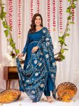 FASHIONABLE VICHITRA SILK PLAIN WORK GOWN BOTTOM WITH DUPATTA EMBROIDERY FESTIVAL WEAR WHOLESALE PRICE ETHNIC GARMENT (7)