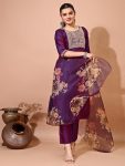 FORMAL WEAR SILK EMBROIDERY WORK TOP BOTTOM WOTH DUPATTA PARTY WEAR WHOLESALE PRICE ETHNIC GARMENT (10)