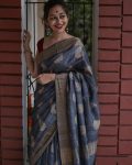 GEORGEOUS BANARASI SILK ZARI WEAVING WORK SAREE WITH UNSTITCHED BLOUSE DAILY WEAR WHOLESALE PRICE ETHNIC GARMENT (37)