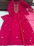 GEORGEOUS CHANDERI SILK EMBROIDERY WORK TOP BOTTOM WITH DUPATTA PARTY WEAR WHOLESALE PRICE ETHNIC GARMENT (4)