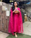 GEORGEOUS CHANDERI SILK EMBROIDERY WORK TOP BOTTOM WITH DUPATTA PARTY WEAR WHOLESALE PRICE ETHNIC GARMENT (4)