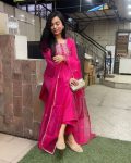 GEORGEOUS CHANDERI SILK EMBROIDERY WORK TOP BOTTOM WITH DUPATTA PARTY WEAR WHOLESALE PRICE ETHNIC GARMENT (4)