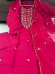 GEORGEOUS CHANDERI SILK EMBROIDERY WORK TOP BOTTOM WITH DUPATTA PARTY WEAR WHOLESALE PRICE ETHNIC GARMENT (4)