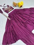 GEORGEOUS CHINON EMBROIDERY THREAD WORK LEHENGA CHOLI WITH DUPATTA AND KOTI WEDDING WEAR WHOLESALE PRICE ETHNIC GARMENT (11)