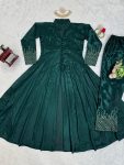 GEORGEOUS CHINON SILK THREAD SEQUENCE WORK TOP WITH BOTTOM GREEN