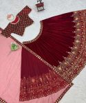 GEORGEOUS VELVET THREAD SEQUENCE WORK LEHENGA CHOLI WITH DUPATTA WEDDING WEAR WHOLESALE PRICE ETHNIC GARMENT (6)