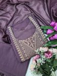 LATEST CHANDERI SILK EMBROIDERY WORK TOP BOTTOM WITH DUPATTA PARTY WEAR WHOLESALE PRICE ETHNIC GARMENT (6)