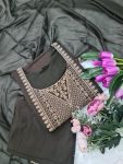 LATEST CHANDERI SILK EMBROIDERY WORK TOP BOTTOM WITH DUPATTA PARTY WEAR WHOLESALE PRICE ETHNIC GARMENT (9)