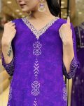 LATEST MUSLIN DIGITAL PRINT WITH HANDWORK TOP BOTTOM WITH DUPATTA PARTY WEAR WHOLESALE PRICE ETHNIC GARMENT (5)
