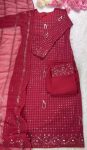 MODERN GEORGETTE EMBROIDERY WORK TOP BOTTOM WITH DUPATTA FESTIVAL WEAR WHOLESALE PRICE ETHNIC GARMENT (4)