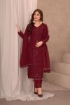 MODERN GEORGETTE EMBROIDERY WORK TOP BOTTOM WITH DUPATTA FESTIVAL WEAR WHOLESALE PRICE ETHNIC GARMENT (4)