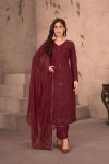 MODERN GEORGETTE EMBROIDERY WORK TOP BOTTOM WITH DUPATTA FESTIVAL WEAR WHOLESALE PRICE ETHNIC GARMENT (4)