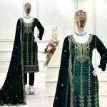 MODERN VISCOSE VELVET EMBROIDERY SEQUENCE WORK TOP BOTTOM WITH DUPATTA PARTY WEAR WHOLESALE PRICE ETHNIC WEAR (37)