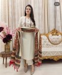 MOST PICKED KHADI COTTON EMBROIDERY WORK TOP BOTTOM WITH DUPATTA PARTY WEAR WHOLESALE PRICE ETHNIC GARMENT (3)