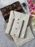 MOST PICKED KHADI COTTON EMBROIDERY WORK TOP BOTTOM WITH DUPATTA PARTY WEAR WHOLESALE PRICE ETHNIC GARMENT (3)