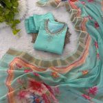 NEW ARRIVAL ROMAN SILK EMBROIDERY HAND WORK TOP BOTTOM WITH DUPATTA PARTY WEAR WHOLESALE PRICE ETHNIC GARMENT (5)