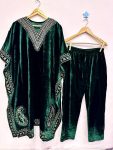 NEW ARRIVAL VELVET EMBROIDERY SEQUENCE WORK KAFTAN WITH PANT PARTY WEAR WHOLESALE PRICE ETHNIC GARMENT (5)