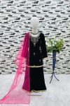 NEW ARRIVAL VISCOSE VELVET EMBROIDERY SEQUENCE WORK KID’S TOP PALAZZO WITH DUPATTA PARTY WEAR WHOLESALE PRICE ETHNIC GARMENT (3)