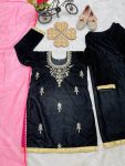 NEW ARRIVAL VISCOSE VELVET EMBROIDERY SEQUENCE WORK KID’S TOP PALAZZO WITH DUPATTA PARTY WEAR WHOLESALE PRICE ETHNIC GARMENT (3)