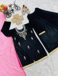 NEW ARRIVAL VISCOSE VELVET EMBROIDERY SEQUENCE WORK KID’S TOP PALAZZO WITH DUPATTA PARTY WEAR WHOLESALE PRICE ETHNIC GARMENT (3)