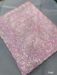 RICH LOOK CHINON SILK EMBROIDERY WORK SAREE WITH UNSTITCHED BLOUSE FESVIVAL WEAR WHOLESALE PRICE ETHNIC GARMENT 2 (23)