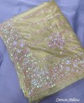 RICH LOOK CHINON SILK THRAD WORK SAREE WITH UNSTITCHED BLOUSE FESVIVAL WEAR WHOLESALE PRICE ETHNIC GARMENT 1 (4)