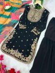 RICH LOOK GEORGETTE SEQUENCE EMBROIDERY WORK TOP SHARARA WITH DUPATTA FESTIVAL WEAR WHOLESALE PRICE ETHNIC GARMENT (5)