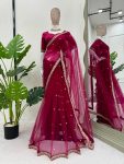 RICH LOOK SOFT NET CODING SEQUENCE WORK SAREE WITH UNSTITCHED BLOUSE PARTY WEAR WHOLESALE PRICE ETHNIC GARMENT (5)