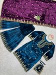 RICH LOOK VISCOSE VELVET THREAD SEQUENCE WORK TOP SHARARA WITH DUPATTA FESTIVAL WEAR WHOLESALE PRICE ETHNIC GARMENT (38)