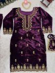 RICH LOOK VISCOSE VELVET THREAD SEQUENCE WORK TOP SHARARA WITH DUPATTA FESTIVAL WEAR WHOLESALE PRICE ETHNIC GARMENT (28)