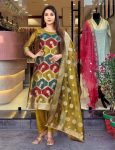 TRADITIONAL SILK BLEND ZARI WORK TOP BOTTOM WITH DUPATTA PARTY WEAR WHOLESALE PRICE ETHNIC GARMENT (12)