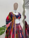 TRENDING AMERICAN SILK DIGITAL PRINTED LACE WORK LEHENGA CHOLI WITH DUPATTA PARTY WEAR WHOLESALE PRICE ETHNIC GARMENT (5)