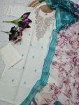 TRENDING CHANDERI SILK EMBROIDERY SEQUENCE WORK TOP BOTTOM WITH DUPATTA PARTY WEAR WHOLESALE PRICE ETHNIC GARMENT (11)