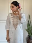 TRENDING CHANDERI SILK EMBROIDERY SEQUENCE WORK TOP BOTTOM WITH DUPATTA PARTY WEAR WHOLESALE PRICE ETHNIC GARMENT (6)