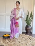 TRENDING CHANDERI SILK EMBROIDERY SEQUENCE WORK TOP BOTTOM WITH DUPATTA PARTY WEAR WHOLESALE PRICE ETHNIC GARMENT (6)