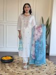 TRENDING CHANDERI SILK EMBROIDERY SEQUENCE WORK TOP BOTTOM WITH DUPATTA PARTY WEAR WHOLESALE PRICE ETHNIC GARMENT (11)