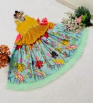 TRENDING CHINON SILK CRUSHED PRINTED KID’S LEHENGA WITH BLOUSE PARTY WEAR WHOLESALE PRICE ETHNIC GARMENT (9)