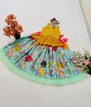 TRENDING CHINON SILK CRUSHED PRINTED KID’S LEHENGA WITH BLOUSE PARTY WEAR WHOLESALE PRICE ETHNIC GARMENT (9)