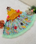 TRENDING CHINON SILK CRUSHED PRINTED KID’S LEHENGA WITH BLOUSE PARTY WEAR WHOLESALE PRICE ETHNIC GARMENT (9)