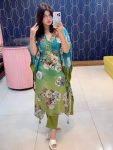 TRENDING CHINON SILK DIGITAL PRINTED EMBROIDERY MIRROR WORK KAFTAN WITH BOTTOM PARTY WEAR WHOLESALE PRICE ETHNIC GARMENT (3)