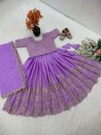 TRENDING CHINON SILK EMBROIDERY SEQUENCE WORK KIDS LEHENGA CHOLI WITH DUPATTA FESTIVAL WEAR WHOLESALE PRICE ETHNIC GARMENT (12)