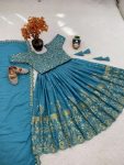 TRENDING CHINON SILK EMBROIDERY SEQUENCE WORK KIDS LEHENGA CHOLI WITH DUPATTA FESTIVAL WEAR WHOLESALE PRICE ETHNIC GARMENT (3)