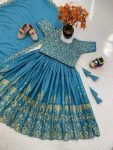 TRENDING CHINON SILK EMBROIDERY SEQUENCE WORK KIDS LEHENGA CHOLI WITH DUPATTA FESTIVAL WEAR WHOLESALE PRICE ETHNIC GARMENT (3)