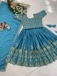 TRENDING CHINON SILK EMBROIDERY SEQUENCE WORK KIDS LEHENGA CHOLI WITH DUPATTA FESTIVAL WEAR WHOLESALE PRICE ETHNIC GARMENT (3)