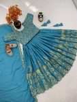 TRENDING CHINON SILK EMBROIDERY SEQUENCE WORK KIDS LEHENGA CHOLI WITH DUPATTA FESTIVAL WEAR WHOLESALE PRICE ETHNIC GARMENT (3)