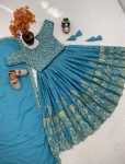 TRENDING CHINON SILK EMBROIDERY SEQUENCE WORK KIDS LEHENGA CHOLI WITH DUPATTA FESTIVAL WEAR WHOLESALE PRICE ETHNIC GARMENT (3)