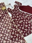 TRENDING FAUX GEORGETTE FLORAL PRINTED FANCY LACE WORK GOWN BOTTOM WITH DUPATTA PARTY WEAR WHOLESALE PRICE ETHNIC GARMENT (45)